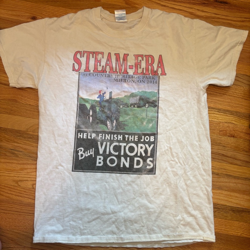 Steam-Era Graphic T-Shirt - White